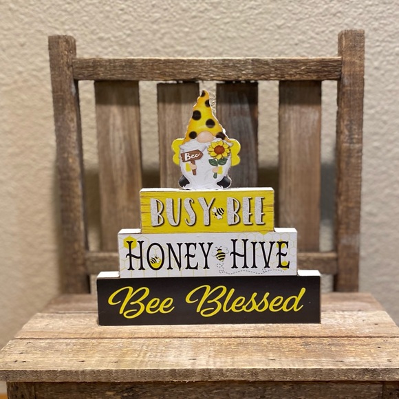 Busy Bee, Honey Hive, Bee Blessed Gnome Wood Sign, Honey Bee Gnome Sign - Picture 4 of 11